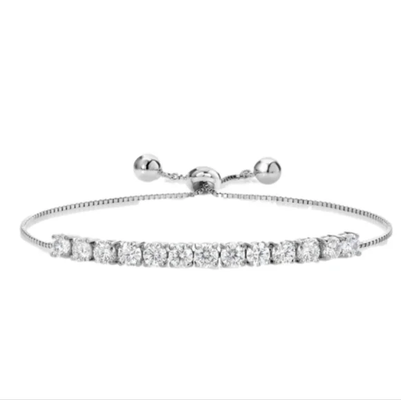 3.0ct Diamond Tennis Bracelet Adjustable Women Moissanite Anniversary Gift - Picture 2 of 5